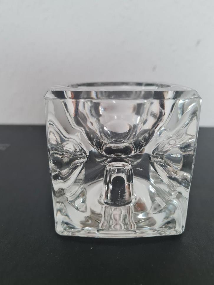 Vintage kubus Cubus Kristal Kandelaar kaarsenhouder SKLO, Huis en Inrichting, Woonaccessoires | Kandelaars en Kaarsen, Zo goed als nieuw