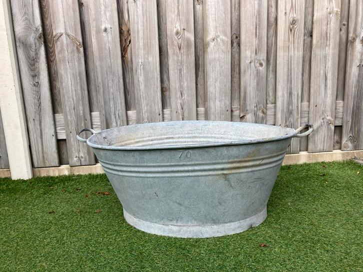 Schitterende,  nostalgische zinken teil (was)tobbe!, Tuin en Terras, Tuinvazen, Gebruikt, Ophalen of Verzenden