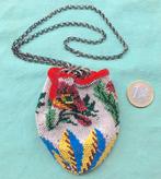 kralen beursje buidel aan zilveren ketting, Ophalen of Verzenden, Zilver