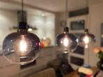 Sfeervolle hanglamp met 3 rookglas bollen, Ophalen, Zo goed als nieuw
