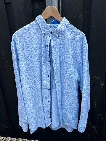 Prachtig Heren overhemd mt 3XL 47-48 wit/blauwe button down beschikbaar voor biedingen