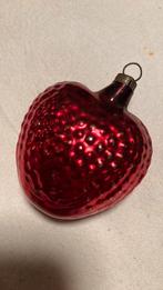 Vintage antieke kerstbal, hartje rood, Ophalen of Verzenden, Zo goed als nieuw