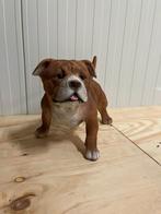 Bruine bulldog beeld met staart, Ophalen of Verzenden, Nieuw, Steen, Dierenbeeld