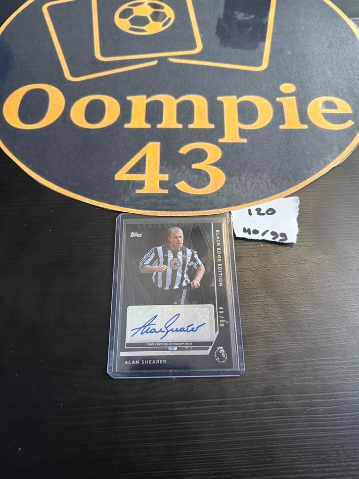 Alan Shearer Gesigneerde Spelerskaart Topps, Verzamelen, Sportartikelen en Voetbal, Zo goed als nieuw, Spelerskaart, Buitenlandse clubs