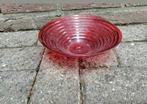 Schaal,glas,Rood,kom,doorsnede 21 cm,Brocante,Retro,Vintage, Ophalen of Verzenden