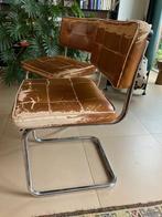 eetkamerstoelen chrome buisstoelen, Ophalen, Gebruikt, Bruin, Chrome buisstoelen