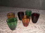 Set van 6 Franse Gekleurde Borrelglaasjes, Ophalen of Verzenden