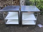 Rvs werktafels 2 stuks, Ophalen, Gebruikt