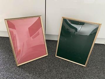 2 vintage fotolijsten met bol glas️ 24:18 cm beschikbaar voor biedingen