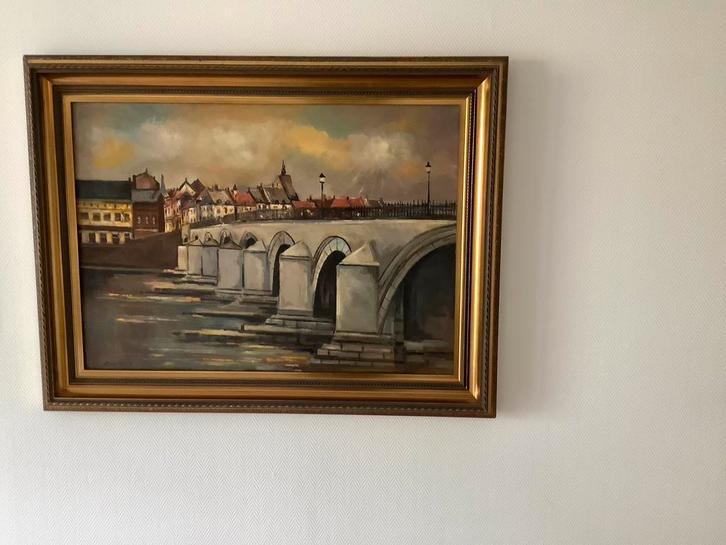 Acrylverf schilderij van B. Heckers Maastricht, Antiek en Kunst, Kunst | Schilderijen | Klassiek, Ophalen of Verzenden