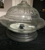 Glazen Plafonnière Geslepen - Ø40cm, Ophalen of Verzenden, Zo goed als nieuw, Landelijk, brocante