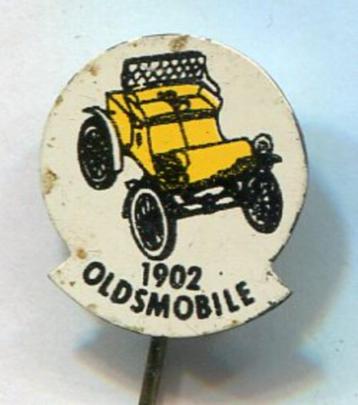 1902 Oldsmobile geel op blik auto speldje ( C_071 ) beschikbaar voor biedingen