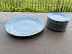 Vintage Porseleinen Borden Set - Blauwe Bloemen, Ophalen, Gebruikt, Onbekend, Porselein