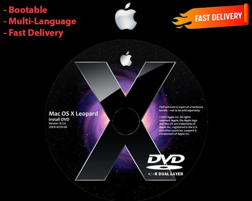 Installeer OS X Leopard 10.5.6 via DVD, Intel PowerMac G4 G5, Computers en Software, Besturingssoftware, Nieuw, MacOS, Ophalen of Verzenden