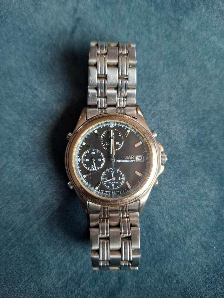 Pulsar Chronograph Herenhorloge, Sieraden, Tassen en Uiterlijk, Horloges | Heren, Gebruikt, Polshorloge, Overige merken, Staal