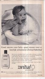 Retro reclame 1968 Zwitsal baby babybad schuimbad, Verzamelen, Overige typen, Ophalen of Verzenden