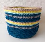 Gondas Creaties zpagetti velours en acryl prullenmand groot, Ophalen of Verzenden, Nieuw, Rond, Mand
