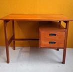 Retro vintage teak fineer bureau, desk, lessenaar, tafel, Ophalen, Gebruikt, Vintage, Bureau