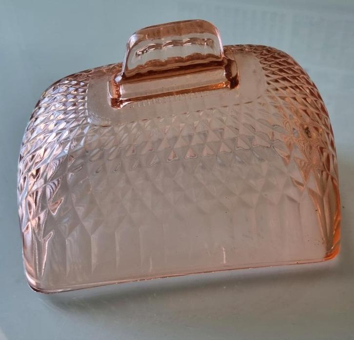 Vintage Art Deco deksel van Depressieglas, Antiek en Kunst, Antiek | Goud en Zilver, Ophalen of Verzenden