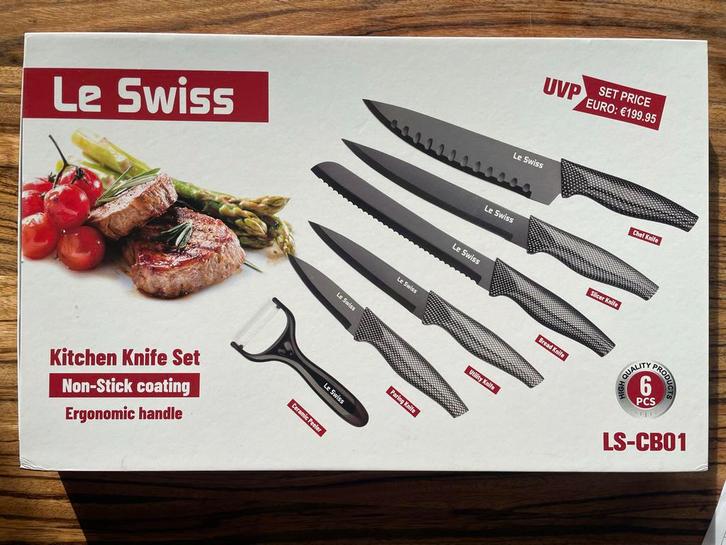Keukenmessen Set - Le Swiss LS-CB01. NIEUW, Huis en Inrichting, Keuken | Bestek, Nieuw, Bestekset, Kunststof, Vaatwasserbestendig