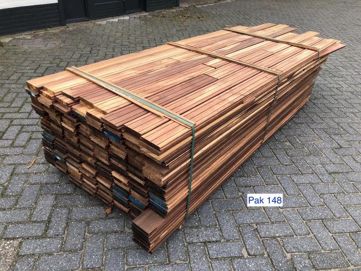 Partijen Padouk terrasplanken vlonderplanken buitenparket, Tuin en Terras, Terrasdelen en Vlonders, Nieuw, Hout, Ophalen