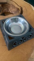 4 Brocante grijs zware gietijzer voerbakken kleine honden, Ophalen, Zo goed als nieuw