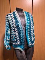 Gehaakt Hexagon Vest - Uniek!, Maat 38/40 (M), Blauw, Ophalen of Verzenden, Zo goed als nieuw