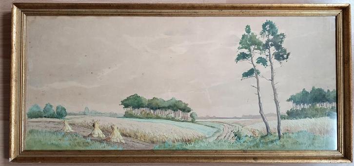 Grote gesigneerde aquarel van een zeer bekende schilder., Antiek en Kunst, Kunst | Schilderijen | Klassiek, Ophalen of Verzenden