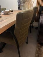 4 eetkamerstoelen (met wieltjes) in de kleur groen, Ophalen, Overige kleuren, Leer, Zo goed als nieuw