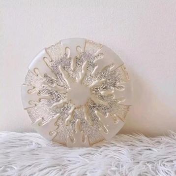 Vintage plafondlamp | plafonniere | Iced glas beschikbaar voor biedingen
