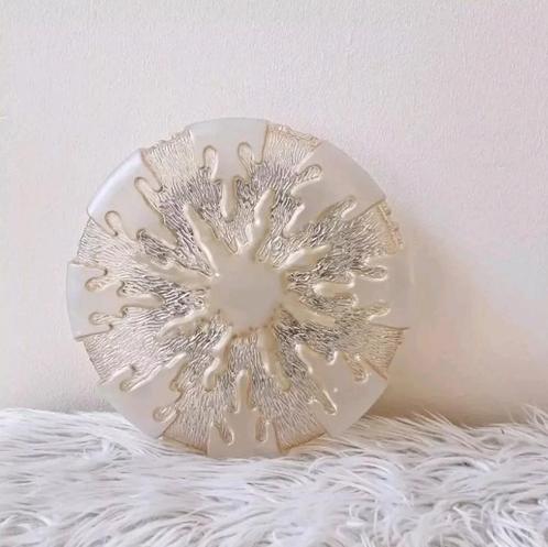 Vintage plafondlamp | plafonniere | Iced glas, Huis en Inrichting, Lampen | Plafondlampen, Zo goed als nieuw, Glas, Ophalen of Verzenden
