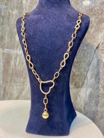 Schitterende 14k Gouden Ketting Hartje beschikbaar voor biedingen