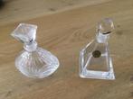 Twee olie of parfum flesjes,  loodkristal 24*, Ophalen, Zo goed als nieuw, Miniatuur