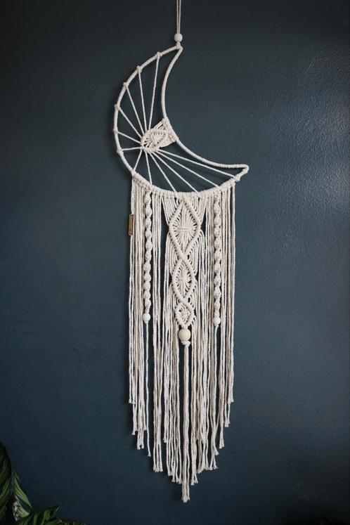 Macramé Woondecoratie Maan, Huis en Inrichting, Woonaccessoires | Wanddecoraties, Nieuw, Ophalen of Verzenden