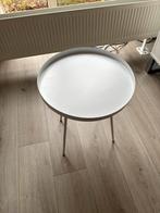 Wit, rond bijzettafeltje 50x40x40, Huis en Inrichting, Tafels | Bijzettafels, Minder dan 55 cm, Gebruikt, Rond, Ophalen of Verzenden
