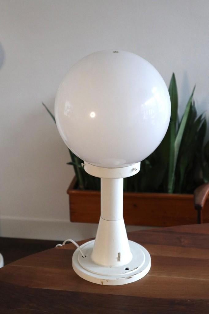 Space age witte tafel bol lamp / vintage retro mushroom 60, Ophalen, Zo goed als nieuw, Kunststof, 50 tot 75 cm