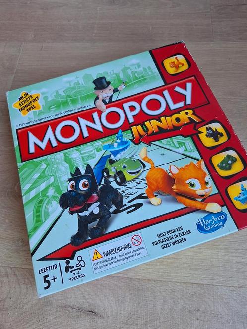 Monopoly junior, gebruikt, compleet, Hobby en Vrije tijd, Gezelschapsspellen | Bordspellen, Gebruikt, Een of twee spelers, Drie of vier spelers