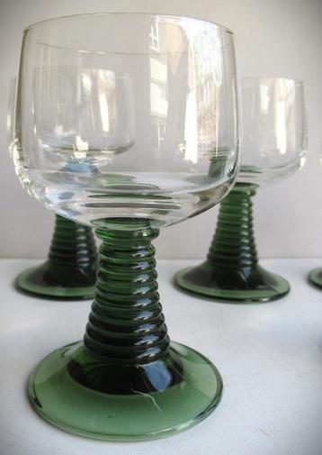 Moezelglas~Moezelglazen~Groene Voet~Moezelwijn glazen beschikbaar voor biedingen