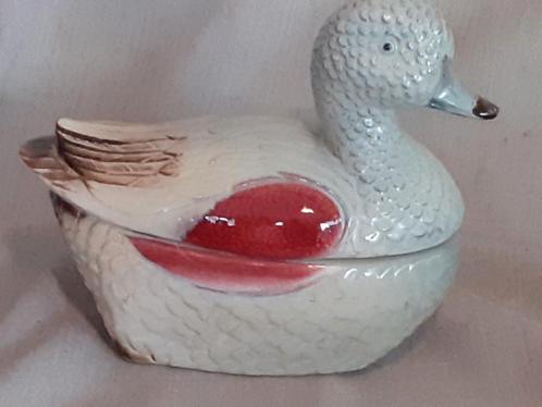 Paté schaal, terrine in de vorm van mandarijneend, Antiek en Kunst, Curiosa en Brocante, Ophalen of Verzenden