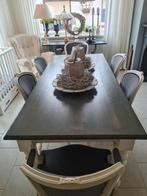Eetkamer tafel 6 stoelen salontafel en bijzettafeltjes., Ophalen, Gebruikt, Landhuisstijl., 4 tot 6 stoelen