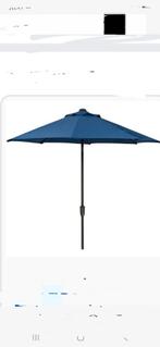 Blauwe parasol 300cm met opendraaisysteen, Tuin en Terras, Parasols, Ophalen, Zo goed als nieuw, Kantelbaar