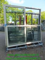 Aluminium schuifpui, wit, Iso. glas 257 B x 254 cm H (a21)25, Ophalen, Gebruikt, 225 cm of meer, Aluminium