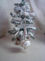 Zilveren piek met wit hulstblad en glitter, Ophalen of Verzenden, Gebruikt