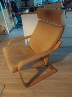 Ikea Poang Leunstoel met zachtleren bekleding, Ophalen, Gebruikt, Stof, 50 tot 75 cm