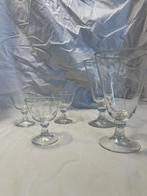 5 Vintage kristallen glaasjes met bloemmotief, Ophalen