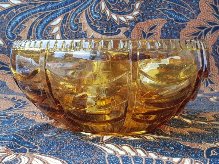 Mooie oude Engelse vaas of bloemenschaal van glas 22 cm., Antiek en Kunst, Antiek | Vazen, Ophalen of Verzenden