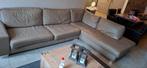 Gratis Hoekbank leder beige licht bruin, Ophalen of Verzenden, Gebruikt, Leer