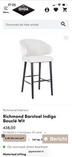 3 Richmond Indigo Barkruk - Wit Bouclé zgan, Met voetsteun, 60 tot 90 cm, Ophalen of Verzenden, Zo goed als nieuw