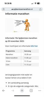 GEZOCHT: halve marathon Spijkenisse (SPARK) November 2025, Tickets en Kaartjes, Evenementen en Festivals, Eén persoon