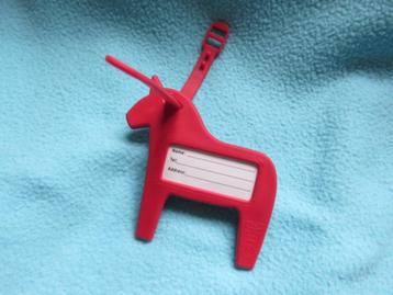 Vintage Ikea kofferlabel dalahäst dalapaardje rood NIEUW beschikbaar voor biedingen